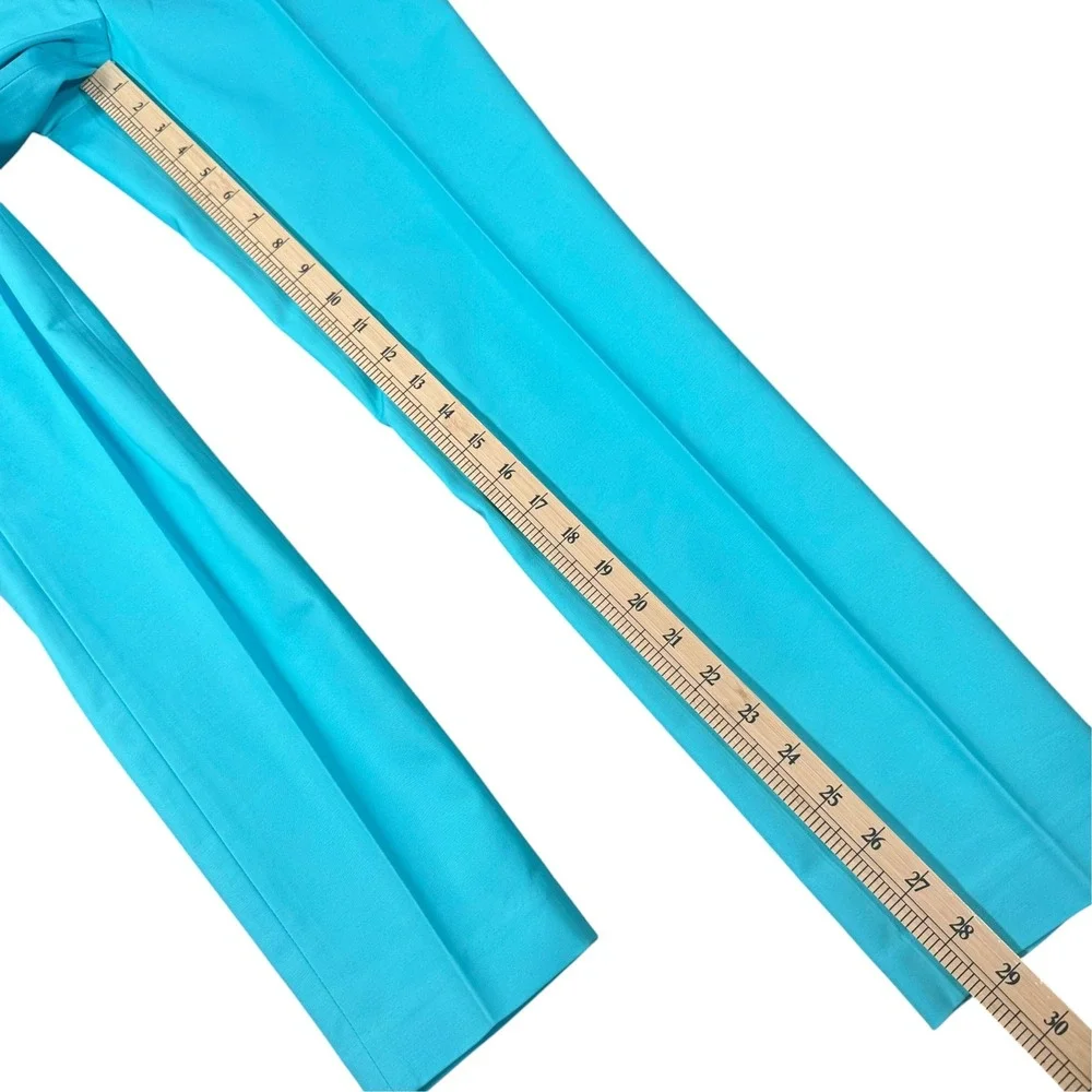 Michael Kors Womens Turquoise Straight Leg Fashion Basics Trousers Pants Size 0